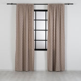 FLOSIA Fluffy Pom Pom Panel Curtain – Dark Beige